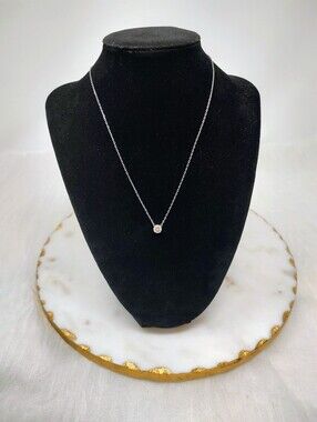 Swarovski Classic Crystal Solitaire Necklace Silver Tone Chain